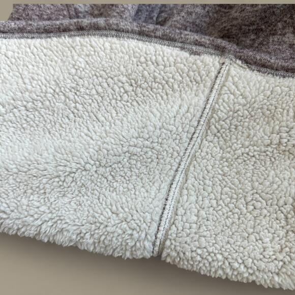 Sherpa Lined 1/4 Snap Fleece Pullover Sweater Heather Lavender Purple S - Picture 6 of 7